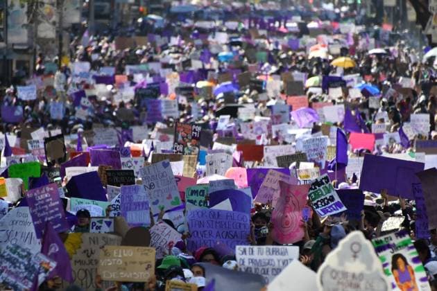 International Women s Day Demonstration March 8, 2023, Mexico City, Mexico: Hundreds of women take part during a demonstration to demand stop violence against women on the occasion of the commemoration of International Women s Day. on March 8, 2023 in Mexico City, Mexico. (Photo by Carlos Tischler Eyepix Group) Copyright: xCarlosxTischler xEyepixxGroupx CT_08032023_89200