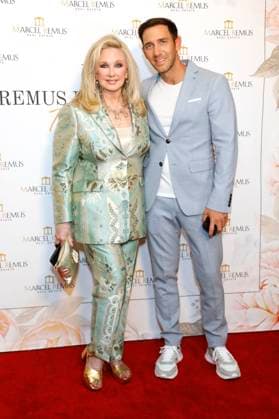 Morgan Fairchild und Marcel Remus bei der Remus Pre Award Tea Time zugunsten der DKMS im Beverly Hills Hotel. Beverly Hills, 08.03.2023