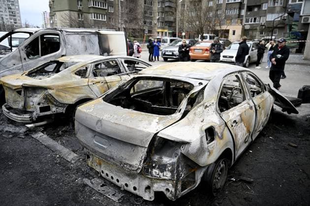 News Themen der Woche KW10 Destruction after Russian missile strike last night, pictured in Kiev, Ukraine, March 9, 2023. Kiev Ukraine  Copyright: xAnttixAimo-Koivistox LKLAPA20230309151239S947