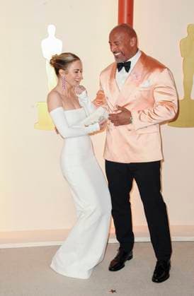 Dwayne Johnson, Emily Blunt at arrivals for 95th Academy Awards - Arrivals 4, Dolby Theatre, Los Angeles, CA March 12, 2023. Photo By: Elizabeth Goodenough Everett Collection at arrivals for 95th Academy Awards - Arrivals 4, Dolby Theatre, Los Angeles, CA March 12, 2023. Photo By: Elizabeth Goodenough Everett Collection PUBLICATIONXNOTxINxCANxCHNxFRAxITAxJPNxNORxPOLxRUSxESPxUKxUSA