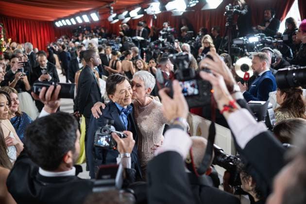 James Hong and OscarÂ® nominee Jamie Lee Curtis arrive on the red carpet of the 95th OscarsÂ® at the DolbyÂ® Theatre at Ovation Hollywood on Sunday, March 12, 2023.  Copyright: xA.M.P.A.S.x 34494-394PLX