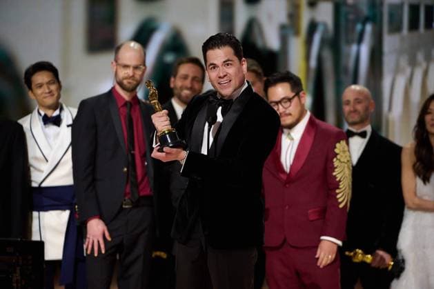 Jonathan Wang accepts the OscarÂ® for Best Picture during the live ABC telecast of the 95th OscarsÂ® at the DolbyÂ® Theatre at Ovation Hollywood on Sunday, March 12, 2023.  Copyright: xA.M.P.A.S.x 34494-537PLX