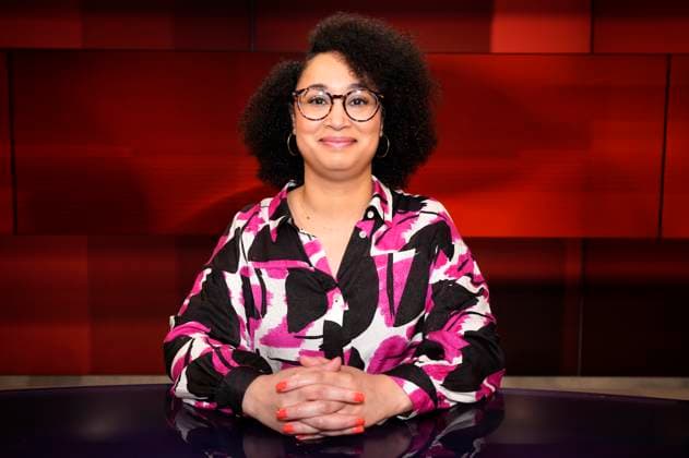 Sara Weber in der ARD-Talkshow hart aber fair im Studio Adlershof. Berlin, 13.03.2023
