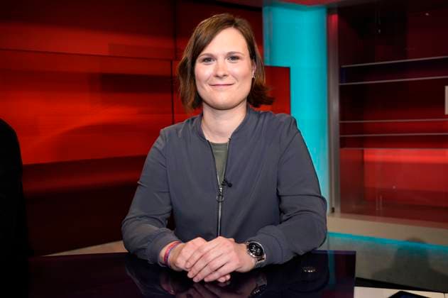 Karen Malsy in der ARD-Talkshow hart aber fair im Studio Adlershof. Berlin, 13.03.2023