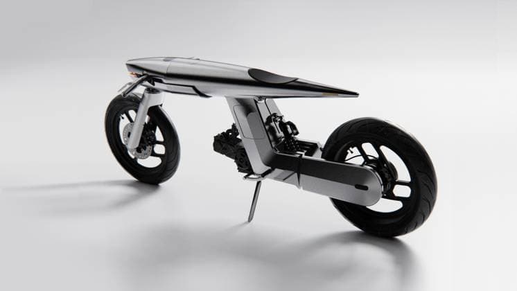 **VIDEO AVAILABLE. CONTACT INFO@COVERMG.COM TO RECEIVE.** A futuristic-looking motorcycle that resembles a bullet is hitting the market this year. Bandit9 Motors unibody vehicle ?EVE Odyssey? uses NASA-grade materials used in the production of their spacecrafts. The body of the bike resembles a sleek bullet cast in reflective silver with an L-shaped subframe, gas tank, steering setup, and headlight assembly, all resting within a single monocoque item. It also features a custom-designed aluminum alloy box frame, rear-set foot controls, clip-on bars, and three-arm wheels. The speedster also has a digital LED display, wide-view mirrors, and LED indicators. For further customisation, riders can choose between leather or neoprene for t Copyright: xx 52516841 EDITORIAL USE ONLY. NOT FOR USE BY NEWSPAPERS BASED IN THE UK.