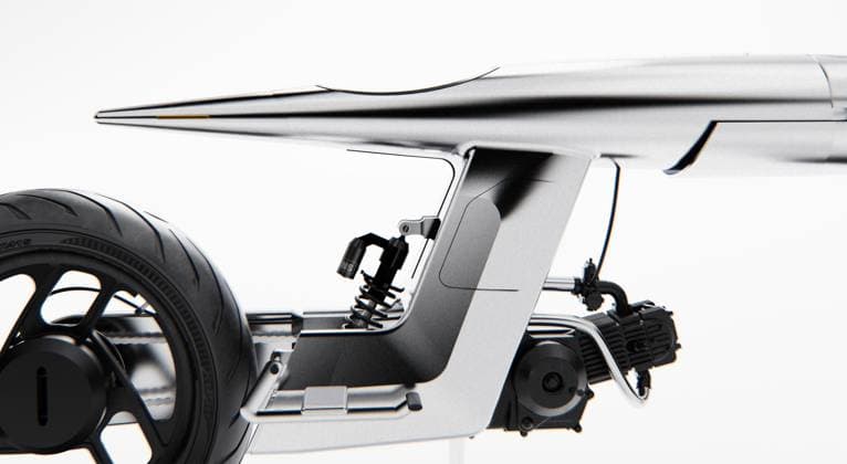 **VIDEO AVAILABLE. CONTACT INFO@COVERMG.COM TO RECEIVE.** A futuristic-looking motorcycle that resembles a bullet is hitting the market this year. Bandit9 Motors unibody vehicle ?EVE Odyssey? uses NASA-grade materials used in the production of their spacecrafts. The body of the bike resembles a sleek bullet cast in reflective silver with an L-shaped subframe, gas tank, steering setup, and headlight assembly, all resting within a single monocoque item. It also features a custom-designed aluminum alloy box frame, rear-set foot controls, clip-on bars, and three-arm wheels. The speedster also has a digital LED display, wide-view mirrors, and LED indicators. For further customisation, riders can choose between leather or neoprene for t Copyright: xx 52516853 EDITORIAL USE ONLY. NOT FOR USE BY NEWSPAPERS BASED IN THE UK.