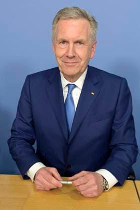 Christian Wulff bei der Pressekonferenz Hier klingt s mir gut - das bundesweite Projekt für mehr Teilhabe in der Musik im Haus der Bundespressekonferenz. Berlin, 14.03.2023
