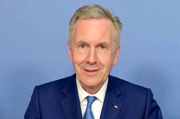 Christian Wulff bei der Pressekonferenz Hier klingt s mir gut - das bundesweite Projekt für mehr Teilhabe in der Musik im Haus der Bundespressekonferenz. Berlin, 14.03.2023