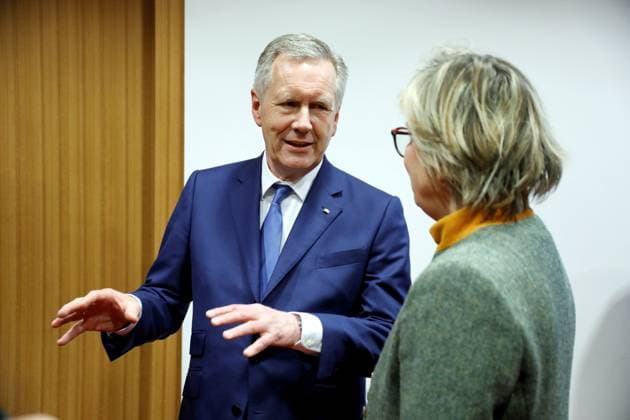 Bundespräsident a. D. Christian Wulff, Deutschland, Berlin, Bundespressekonferenz, Thema: Pressekonferenz: Hier klingt s mir gut - das bundesweite Projekt für mehr Teilhabe in der Musik: Bundespräsident a. D. Christian Wulff und Caritaspräsidentin Eva Maria Welskop-Deffa überreichen erstmalig das Prädikat