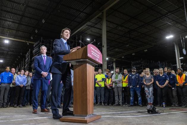 March 14, 2023, Bridgewater, NS, CANADA: Prime Minister Justin Trudeau makes a funding announcement at the Michelin tire plant in Bridgewater, N.S., Tuesday, March 14, 2023. Bridgewater CANADA  - ZUMAc35_ 20230314_zaf_c35_040 Copyright: xRileyxSmithx