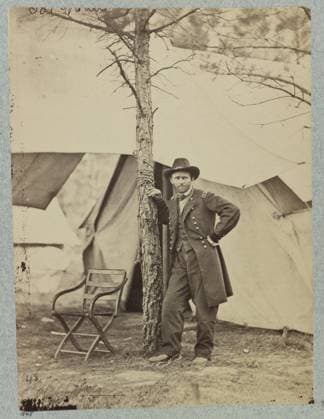 RECORD DATE NOT STATED General U. S. Grant, City Point, Virginia, August, 1864 , General U.S. Grant at his Cold Harbor, Virginia, headquarters, June, 1864. No. B48, Title from item, Alternate title from Grant and Lee, the Virginia Campaign by William Frassanito. Incorrect information on negative sleeve: U.S. Grant at City Point, See also: LC-B8175-2, orig. glass negative with different cropping, LC-DIG-cwpb-04407, Hand written on verso: Miller, vol. 9, p. 111 , For information on the identification of the photographer see article: Richmond Again Taken: Reappraising the Brady Legend through Photographs by Andrew J. Russell by Susan E. Williams in The Virginia Magazine of History and Biography, Vol. 110, No. 4 (2002), pp. 437-460, Gift; Col. Godwin Ordway; 1948. Copyright: xpiemagsx civwarpietiff12032023-11542 !ACHTUNG AUFNAHMEDATUM GESCHÄTZT!