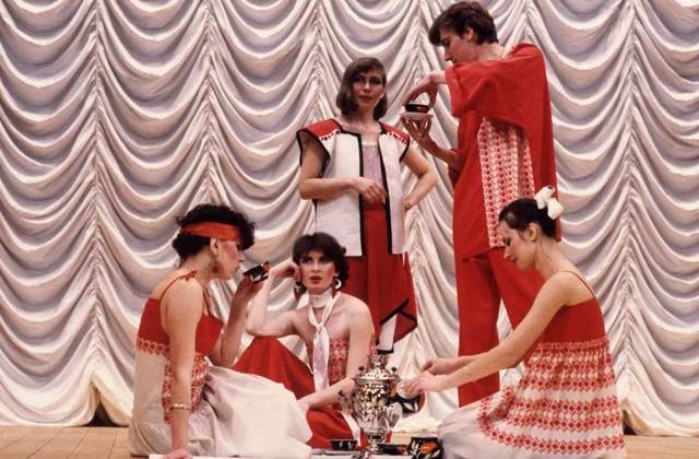 Fashion Theater of Moscow Institute of Light Industry 8379715 10.10.1985 Inspiration, a number by actors of a student fashion theater at the Moscow Institute of Light Industry (Russian State University of Technology, Design and Art). Marina Russia  Copyright: xMarinax