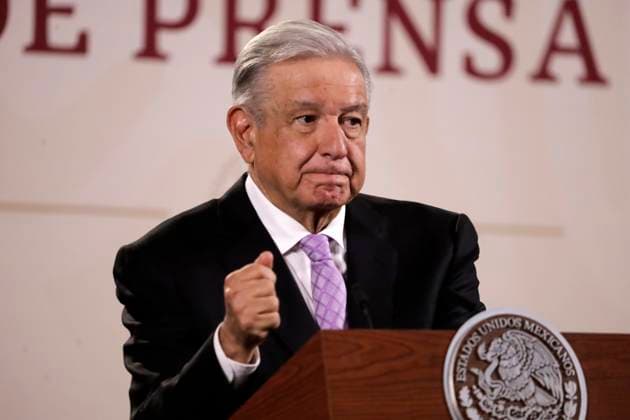 President of Mexico at press conference on energy sector report March 16, 2023, Mexico City, Mexico: The President of Mexico, Andres Manuel Lopez Obrador during the press conference before reporters at the National Palace in Mexico City. on March 16, 2023 in Mexico City, Mexico (Photo by Luis Barron Eyepix Group). Copyright: xLuisxBarronx xEyepixxGroupx LB20230316_AMLO_MX7
