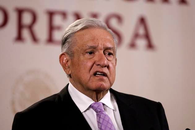President of Mexico at press conference on energy sector report March 16, 2023, Mexico City, Mexico: The President of Mexico, Andres Manuel Lopez Obrador during the press conference before reporters at the National Palace in Mexico City. on March 16, 2023 in Mexico City, Mexico (Photo by Luis Barron Eyepix Group). Copyright: xLuisxBarronx xEyepixxGroupx LB20230316_AMLO_MX8