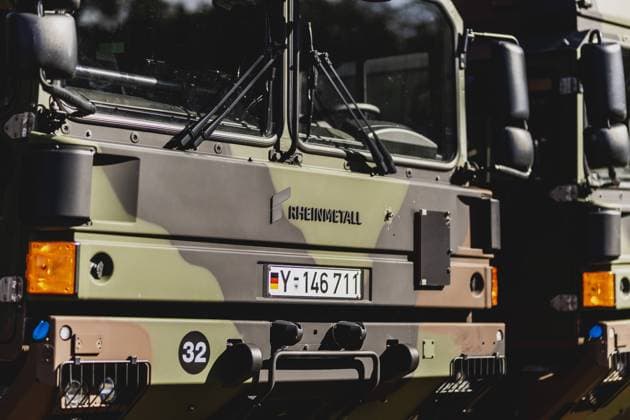 Lastkraftwagen von Rheinmetall, aufgenommen im Rahmen einer Faehigkeitsschau bei der Streitkraeftebasis der Bundeswehr in Mahlwinkel, 16.03.2023. Aufnahme nur zu redaktionellen Verwendung! Mahlwinkel Deutschland *** Rheinmetall truck, photographed during a capability show at the German Armed Forces base in Mahlwinkel, 16 03 2023 Photo for editorial use only Mahlwinkel Germany Copyright: xFlorianxGaertner photothek.dex