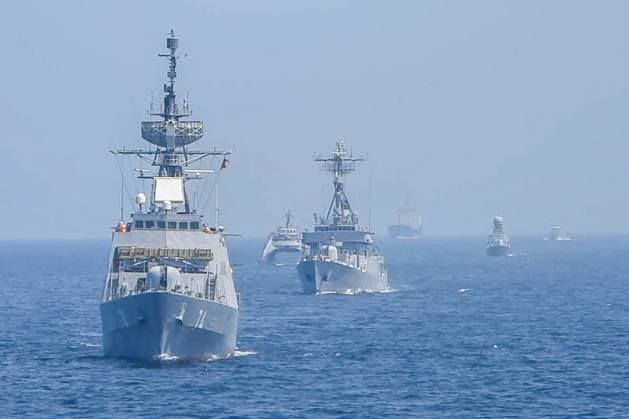 Bilder des Jahres 2023, News 03 MÃ¤rz News Themen der Woche KW11 News Bilder des Tages MARCH 18, 2023: Seen in this video screen grab are warships during a joint naval drill in the Gulf of Oman. Naval forces of China, Russia, Iran and some other countries are taking part in the Security Bond 2023 joint naval exercise in the Gulf of Oman from 15 to 19 March 2023. Video grab. Best possible quality. Northern Fleet Press Service TASS  57934406