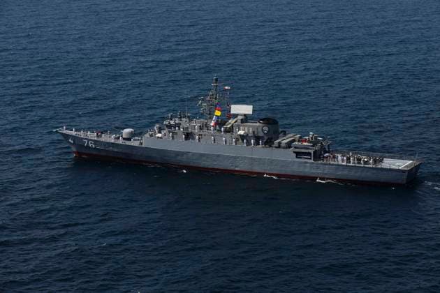 March 18, 2023, UNDEFINED, UNDEFINED, INDIAN OCEAN: A handout the Iranian Army on March 18, 2023, shows warships during a Russia, China, and Iran joint naval exercise in the Gulf of Oman. Russia, China, and Iran finished a joint maritime training in the Gulf of Oman. UNDEFINED INDIAN OCEAN - ZUMAi98_ 20230318_zih_i98_004 Copyright: xIranianxArmyxOfficex