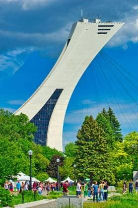 RECORD DATE NOT STATED A vertical shot of the Montreal Botanical Gardens with the Olympic Stadium tower in Canada *** einer hoch erschossen des der Montreals botanischen Gärten mit der Olympische Stadion Turm ÊIn Kanada 14987320