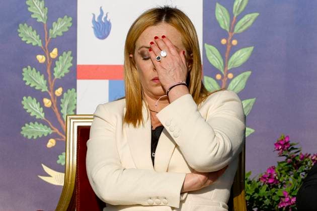 News Themen der Woche KW12 News Bilder des Tages March 22, 2023, ROME, ITALY: Italian Prime Minister Giorgia Meloni during a ceremony of the 206th anniversary of the Foundation of the Penitentiary Police Corps, Rome 22 March 2023..ANSA FABIO FRUSTACI ROME ITALY - ZUMAa110 20230322_zaf_a110_061 Copyright: xFabioxFrustacix