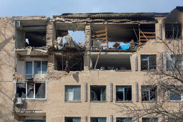 News Themen der Woche KW12 KYIV REGION, UKRAINE - MARCH 22 , 2023 - A dormitory destroyed by a Russian nighttime drone attack, Rzhyshchiv, Kyiv Region, central Ukraine. Russian nighttime drone attack destroys dormitories and educational building of vocational lyceum in Rzhyshchiv  Copyright: xVolodymyrxTarasovx