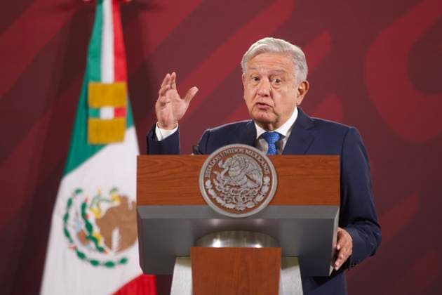 President of Mexico Lopez Obrador News Conference March 24, 2023, Mexico City, Mexico: Mexican President, Andres Manuel Lopez Obrador, answers questions to media during his briefing conference at National Palace. on March 24, 2023 in Mexico City, Mexico. (Photo by Julian Lopez Eyepix Group) Copyright: xJulianxLopez xEyepixxGroupx JL_24032023_90255