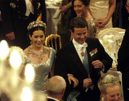 COPENHAGEN, DENMARK MAY 11 2004 - The wedding between Danish Crown Prince Frederik and Australian Miss Mary Donaldson will take place in the Cathedral of Copenhagen, Denmark Friday May 14 2004. The dinner at Chistiansborg Palace for the Danish Royal Family and member of Danish Parlament three days before the Wedding. Picture: Crownprince Frederik and Mary Donaldson COPENHAGEN DENMARK x1012x *** COPENHAGEN, DENMARK MAY 11 2004 The wedding between Danish Crown Prince Frederik and Australian Miss Mary Donaldson will take place in the Cathedral of Copenhagen, Denmark Friday May 14 2004 The dinner at Chistiansborg Palace for the Danish Royal Family and member of Danish Parlament three days before the Wedding Picture Crownprince Frederik an  Copyright: xTONIxSICAx DENMARK ROYAL WEDDING
