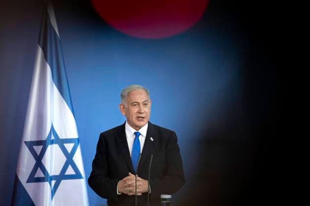 Benjamin Netanyahu DEU, Deutschland, Germany, Allemande, Berlin, 16.03.2023 Benjamin Netanyahu , Ministerpraesident des Staates Israel, waehrend einer Pressekonferenz im Bundeskanzleramt in Berlin, Deutschland. Netanjahu Besuch in Berlin steht im Schatten der von seiner Regierung vorgeschlagenen rechtlichen Ueberarbeitung des israelischen Justizsystems. en: Benjamin Netanyahu , Prime Minister of the State of Israel , during a press meeting at the Chancellery Office in Berlin, Germany. Netanyahu is on his visit to Berlin, in the shadow of his government s proposed legal overhaul of Israel s judicial system *** Benjamin Netanyahu DEU, Deutschland, Germany, Allemande, Berlin, 16 03 2023 Benjamin Netanyahu , Prime Minister of the State of Is