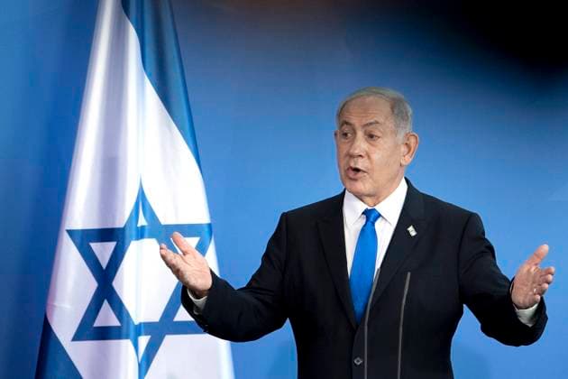 Benjamin Netanyahu DEU, Deutschland, Germany, Allemande, Berlin, 16.03.2023 Benjamin Netanyahu , Ministerpraesident des Staates Israel, waehrend einer Pressekonferenz im Bundeskanzleramt in Berlin, Deutschland. Netanjahu Besuch in Berlin steht im Schatten der von seiner Regierung vorgeschlagenen rechtlichen Ueberarbeitung des israelischen Justizsystems. en: Benjamin Netanyahu , Prime Minister of the State of Israel , during a press meeting at the Chancellery Office in Berlin, Germany. Netanyahu is on his visit to Berlin, in the shadow of his government s proposed legal overhaul of Israel s judicial system *** Benjamin Netanyahu DEU, Deutschland, Germany, Allemande, Berlin, 16 03 2023 Benjamin Netanyahu , Prime Minister of the State of Is