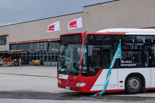 Eindruecke vom Streiktag. Die Busse bleiben im Depot. In Aachen am 27. Maerz 2023. GERMANY - AACHEN - VERDI