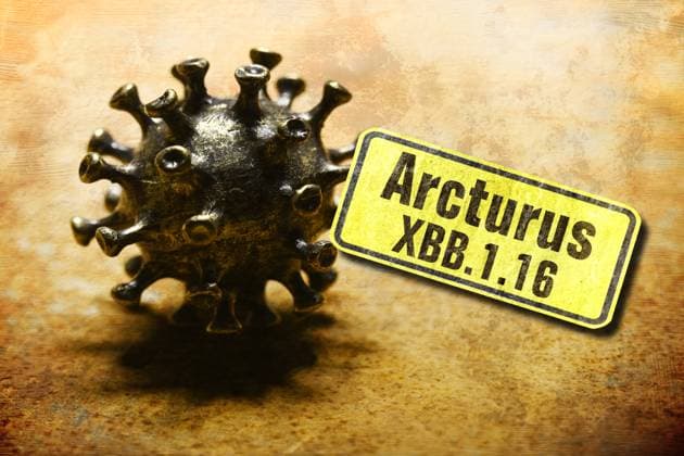 FOTOMONTAGE, Neue Corona-Variante XBB.1.16 Arcturus, Symbolfoto