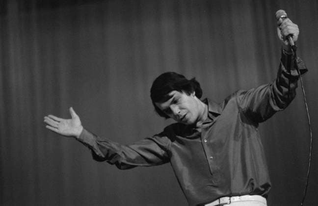 Moscow, USSR. July, 1981. Belgian singer and composer Salvatore Adamo performs at the Moscow State Estrada Theatre. The exact date of the photograph is unknown. Alexander Shogin TASS  32403810
