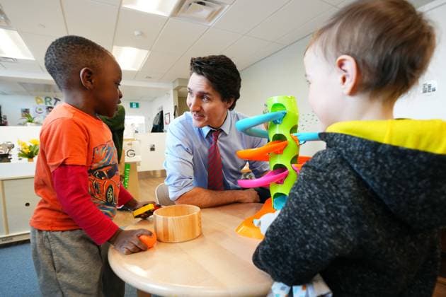 March 29, 2023, Ottawa, ON, CANADA: Prime Minister Justin Trudeau meets with families at a local child care centre in Ottawa, Wednesday, March 29, 2023. He is joined by Deputy Prime Minister and Minister of Finance, Chrystia Freeland. Ottawa CANADA  - ZUMAc35_ 20230329_zaf_c35_071 Copyright: xSeanxKilpatrickx