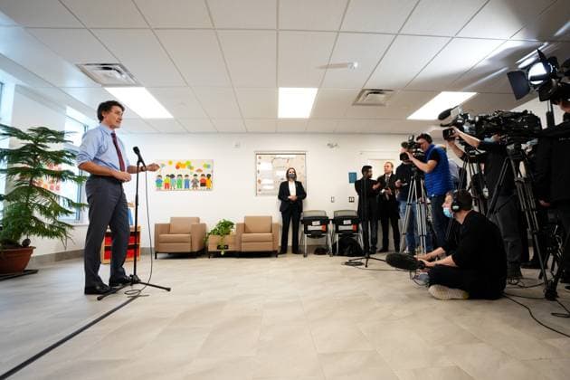 March 29, 2023, Ottawa, ON, CANADA: Prime Minister Justin Trudeau speaks at a press conference after meeting with families at a local child care centre in Ottawa, Wednesday, March 29, 2023. Ottawa CANADA  - ZUMAc35_ 20230329_zaf_c35_092 Copyright: xSeanxKilpatrickx