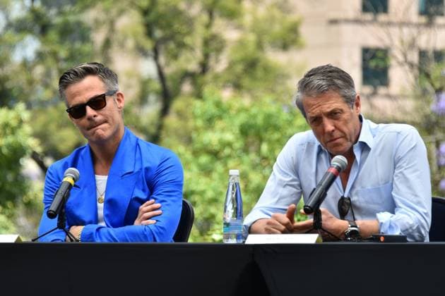 Dungeons & Dragons: Honor Among Thieves Press Conference March 29, 2023, Mexico City, Mexico: British actor Hugh Grant and American Actor Chris Pine speak during the film press conference for the Dungeons and Dragons: Honor Among Thieves at Four Season Mexico. on March 29, 2023 in Mexico City, Mexico. (Photo by Carlos Tischler Eyepix Group) Copyright: xCarlosxTischler xEyepixxGroupx CT_29032023_90570