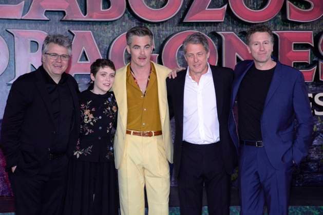 Dungeons & Dragons: Honor Among Thieves Film Premiere March 29, 2023, Mexico City, Mexico: (L-R) Jeremy Latcham, Sophia Lillis,Hugh Grant, Chris Pine and Director Jonathan Goldstein attend the film ˜the Dungeons and Dragons: Honor Among Thieves™ film premiere at Cinepolis Plaza Universidad . on March 29, 2023 in Mexico City, Mexico. (Photo by Jorge Gonzalez Eyepix Group) Copyright: xJorgexGonzalez xEyepixxGroupx JG_29032023_90672