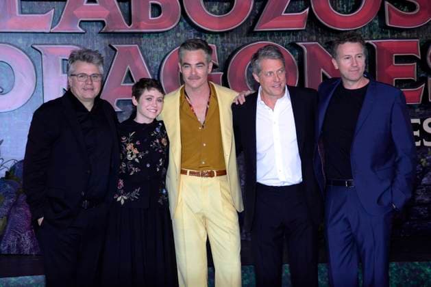 Dungeons & Dragons: Honor Among Thieves Film Premiere March 29, 2023, Mexico City, Mexico: (L-R) Jeremy Latcham, Sophia Lillis,Hugh Grant, Chris Pine and Director Jonathan Goldstein attend the film ˜the Dungeons and Dragons: Honor Among Thieves™ film premiere at Cinepolis Plaza Universidad . on March 29, 2023 in Mexico City, Mexico. (Photo by Jorge Gonzalez Eyepix Group) Copyright: xJorgexGonzalez xEyepixxGroupx JG_29032023_90677