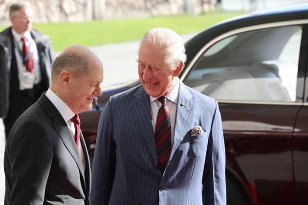 Bilder des Jahres 2023, News 04 April News Themen der Woche KW13 News Bilder des Tages . 30 03 2023. Berlin, Germany. King Charles III arriving at the Chancellery in Berlin, on day two of the State Visit to Germany.  xStephenxLockx xi-Imagesx IIM-24263-0002