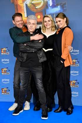 Max Giermann, Michael Mittermeier, Hazel Brugger und Martina Hill bei der Premiere der vierten Staffel der Amazon Prime Video Comedy-Gameshow LOL: Last One Laughing im Kino International. Berlin, 29.03.2023 *** Max Giermann, Michael Mittermeier, Hazel Brugger and Martina Hill at the premiere of the fourth season of the Amazon Prime Video comedy game show LOL Last One Laughing at Kino International Berlin, 29 03 2023 Foto:xN.xKubelkax xFuturexImage