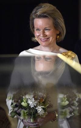 Queen Mathilde of Belgium pictured during a royal visit to the new exhibition Expedition Egypt at the Art and History Museum (Museum Kunst & Geschiedenis - Musee de l Art et d Histoire), in Brussels, Thursday 30 March 2023.  ERICxLALMAND 63906614