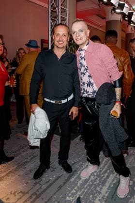 GEMA MusikautorInnenpreis 2023 Alex Christensen und Chris Harms (Lord of the Lost) beim 14. GEMA MusikautorInnenpreis im Ritz Carlton am 30.03.2023 in Berlin. Copyright: xEventpressxKochanx