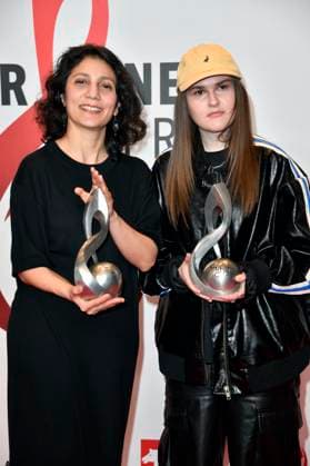 Farzia Fallah und Luna beim 14. Deutschen Musikautor*innenpreis der GEMA 2023 im Hotel The Ritz-Carlton. Berlin, 30.03.2023