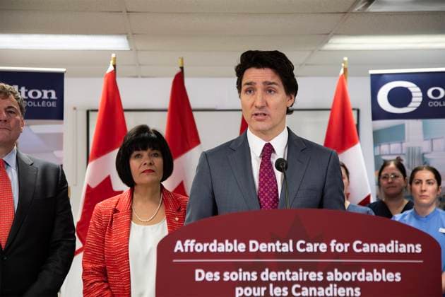 March 31, 2023, Moncton, NB, Canada: Prime Minister Justin Trudeau speaks at Oulton College in Moncton, N.B., on Friday, March 31, 2023. Moncton Canada  - ZUMAc35_ 20230331_zaf_c35_062 Copyright: xRonxWardx