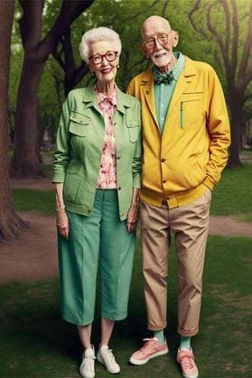 RECORD DATE NOT STATED An AI generated illustration of a Seniors caucasian couple enjoying time together at the park *** An&Verkauf AI generiert illustrierung des einer Senioren kaukasisch couple genießend Zeit zusammen im der parkähnliche 17362869