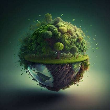 RECORD DATE NOT STATED An AI generated illustration of A pictoral representation of a green earth and green revolution - Illustrative art *** An&Verkauf AI generiert illustrierung des einer pictoral Repräsentation des einer Grün Erde und Grün revolution illustrativ Kunst 17605001