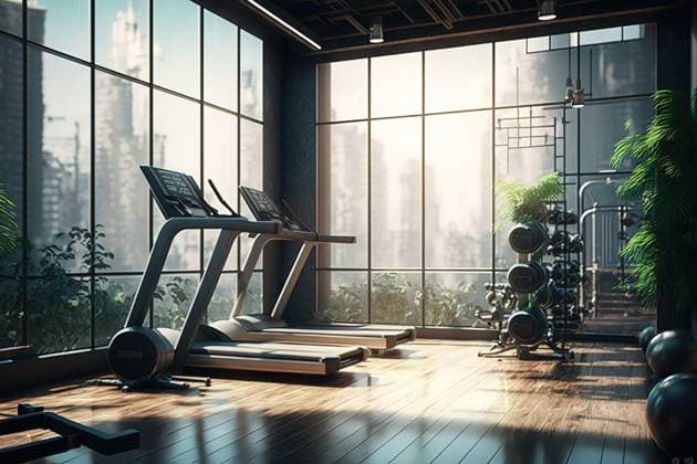  Modern gym interior with sport and fitness equipment, fitness center interior. Generative AI, Modern gym interior with sport and fitness equipment, fitness center interior. Generative AI., Modern gym interior with sport and fitness equipment, fitness center interior. Generative AI., 15.03.2023, Copyright: xcreateimagex Panthermedia33795013.jpg