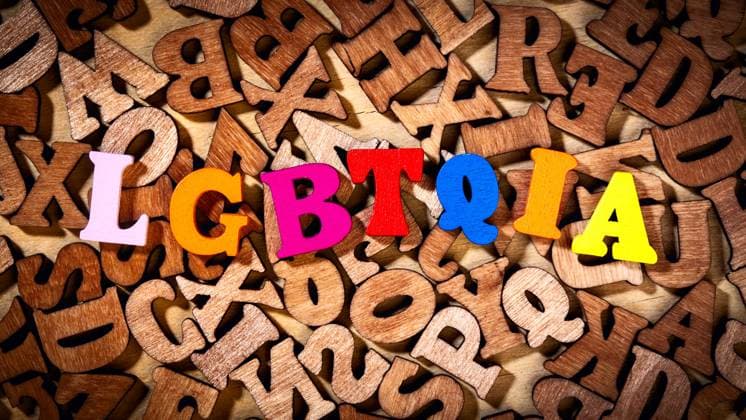 LGBTQIA - Text by color wooden letters LGBTQIA - Initialism of lesbian, gay, bisexual, transgender, questioning, intersex, and asexual. Text by color wooden letters Copyright: xZoonar.com RomanxSigaevx 19506425