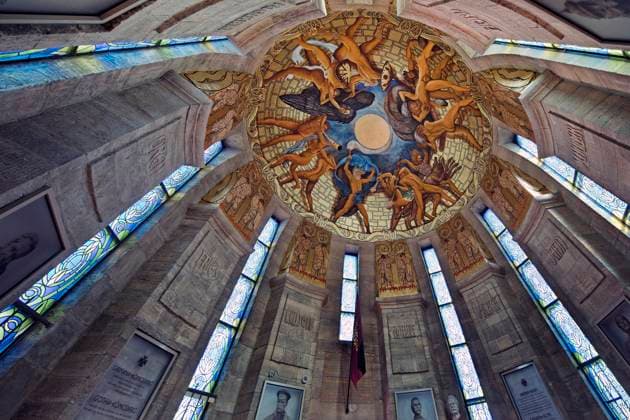 WAK_Eisenach_Denkmal_09.tif Rekonstruiertes Deckengemaelde Ragnaroek von Otto Gussmann, Burschenschaftsdenkmal, Eisenach, Thueringen, Deutschland, Europa Copyright: xZoonar.com StefanxZiesex 19570898