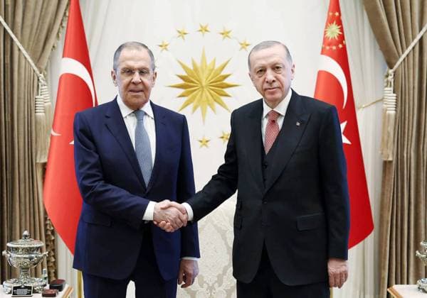 Bilder des Jahres 2023, News 04 April News Themen der Woche KW14 News Bilder des Tages Turkish President Recep Tayyip Erdogan receives Russian Foreign Minister Sergey Lavrov in Ankara Turkish President Recep Tayyip Erdogan receives Russian Foreign Minister Sergey Lavrov in Ankara on April 7, 2023. Photo by Turkish presidency apaimages Ankara Ankara Turkey 070423_ANKARA_TPO_00 (1) Copyright: xapaimagesxTurkishxpresidencyx xapaimagesx