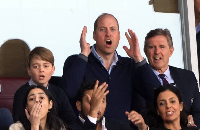 Prince George and Prince William The Prince of Wales, at the Aston Villa v Nottingham Forest EPL match, at Villa Park, Birmingham, UK on 18th March, 2023. 