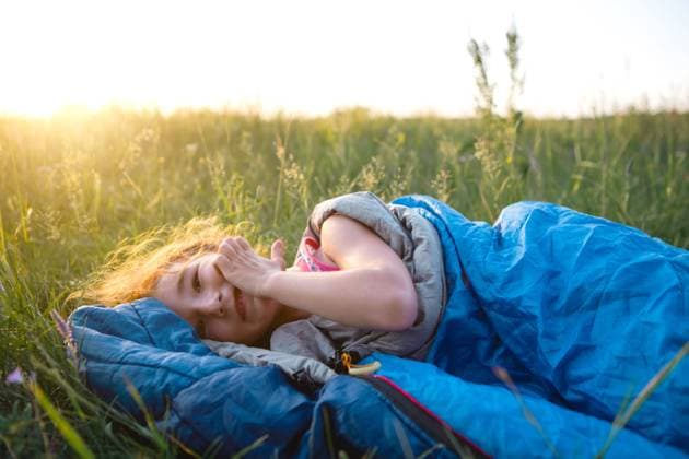 The girl is dissatisfied with scratching mosquito bites, child sleeps in a sleeping bag on the grass in a camping trip. Eco-friendly outdoor recreation, summer time. Sleep disturbance, repellent. The girl is dissatisfied with scratching mosquito bites, child sleeps in a sleeping bag on the grass in a camping trip. Eco-friendly outdoor recreation, summer time. Sleep disturbance, repellent. ,model released, Symbolfoto Copyright: xZoonar.com OLGAxSIMONOVAx 19737428 ,model released, Symbolfoto ,property released